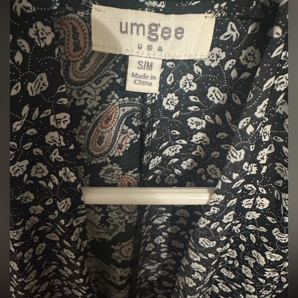 Umgee Sheer Mixed Print Kimono with Ruffled Hem - Picture 8 of 8